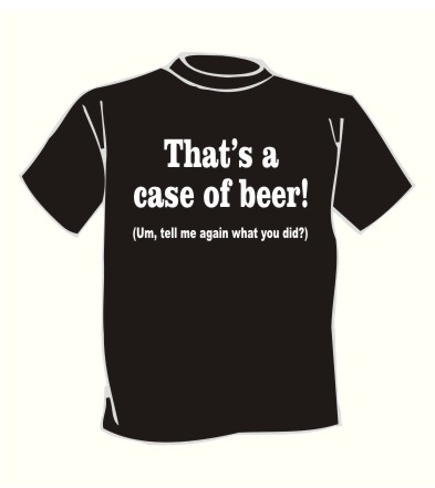 case of beer t-shirt